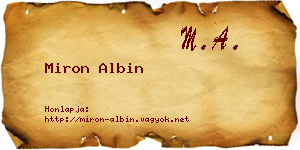 Miron Albin névjegykártya
